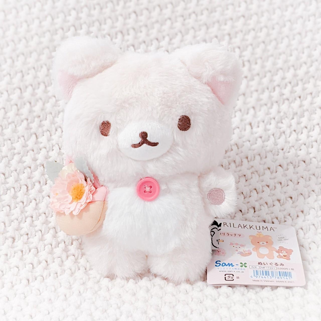 Korilakkuma w/ Flowers Fluffy Marche Stuffed Bear Plush Rilakkuma San-X