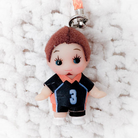 Asahi Azumane Haikyuu Anime Kewpie Doll Figure Keychain Strap