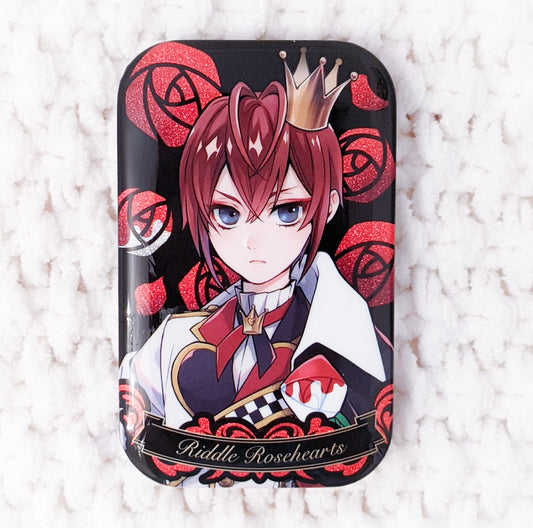 Riddle Rosehearts Disney Twisted Wonderland Anime Glitter Can Badge Pin Button