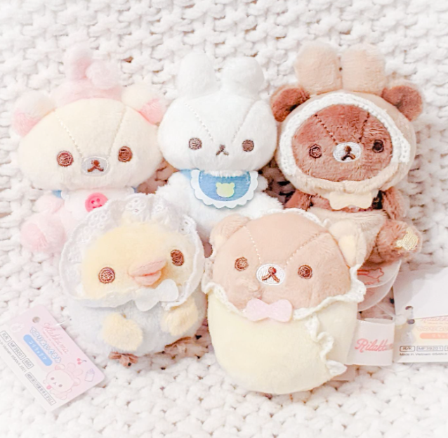 Rilakkuma Usa Usa Baby Tenori Mini Stuffed Bear Plush Full Set San-X
