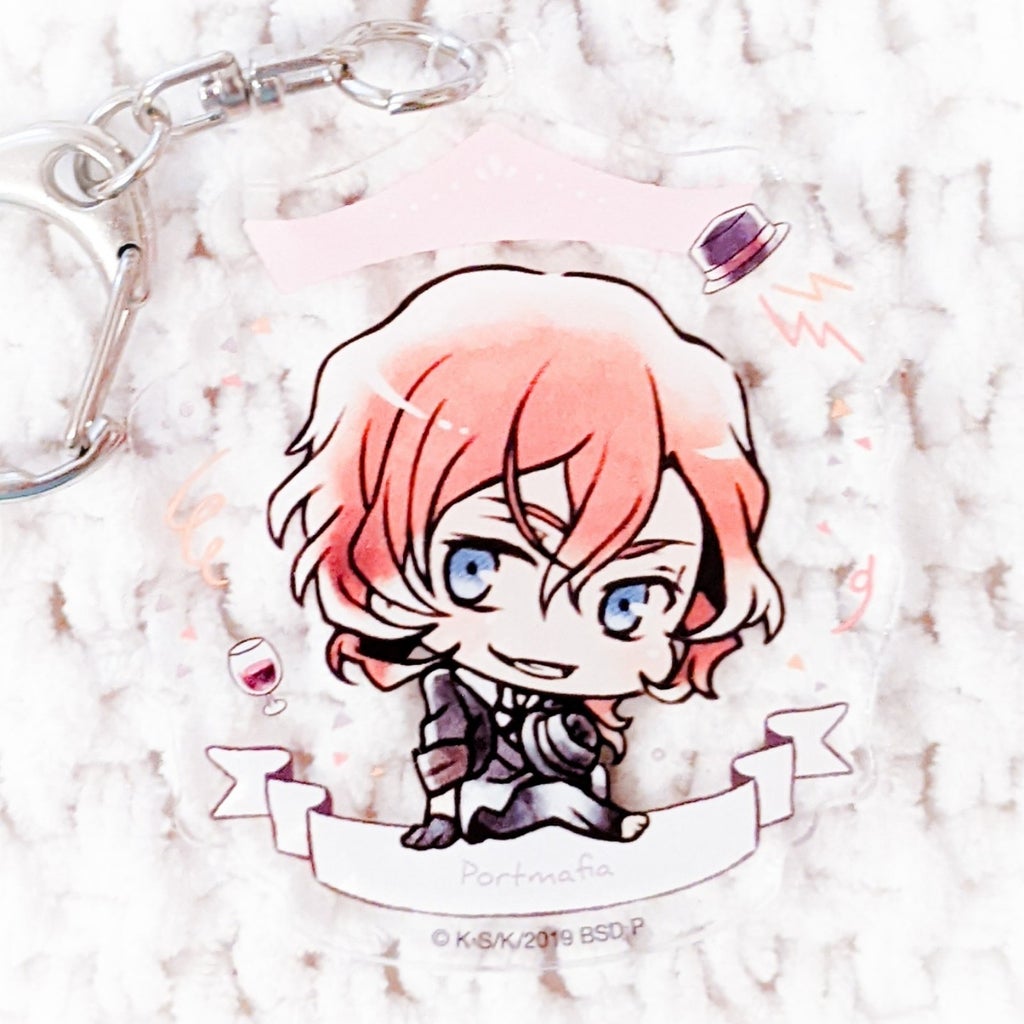 Chuya Nakahara Bungo Stray Dogs Have Fun! Anime Chibi Acrylic Keychain