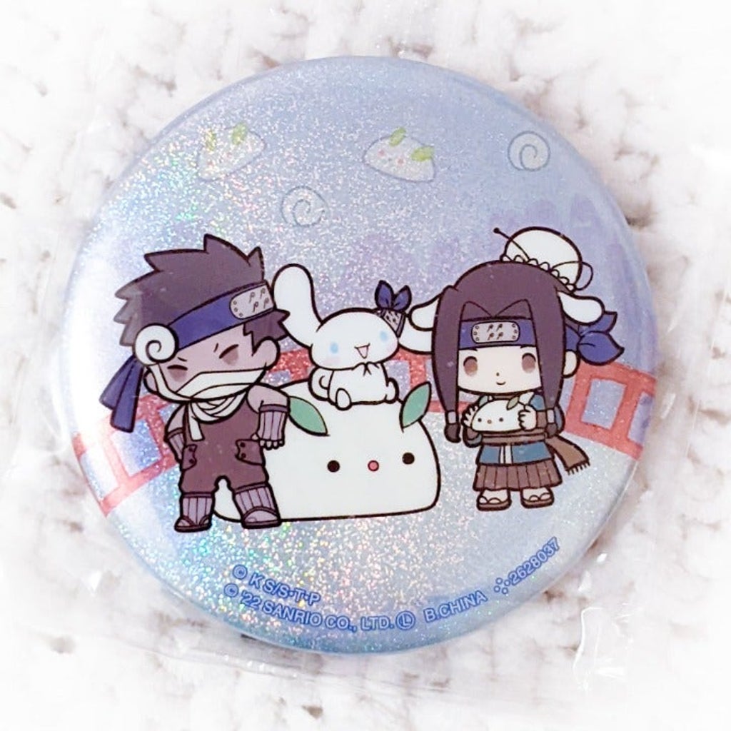 Haku Zabuza & Cinnamoroll Naruto Shippuden x Sanrio Pin Badge Button