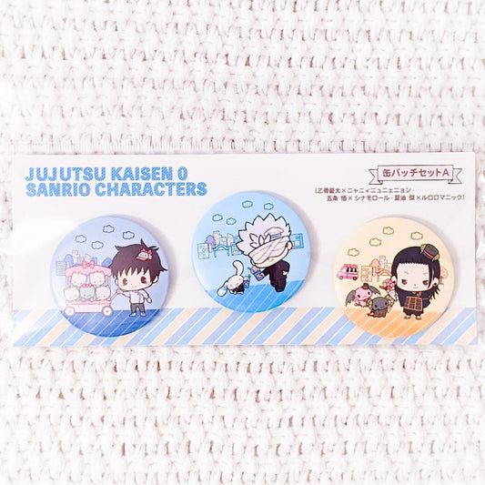 Yuta Gojo & Geto x Sanrio Characters Jujutsu Kaisen Can Badge Button Set