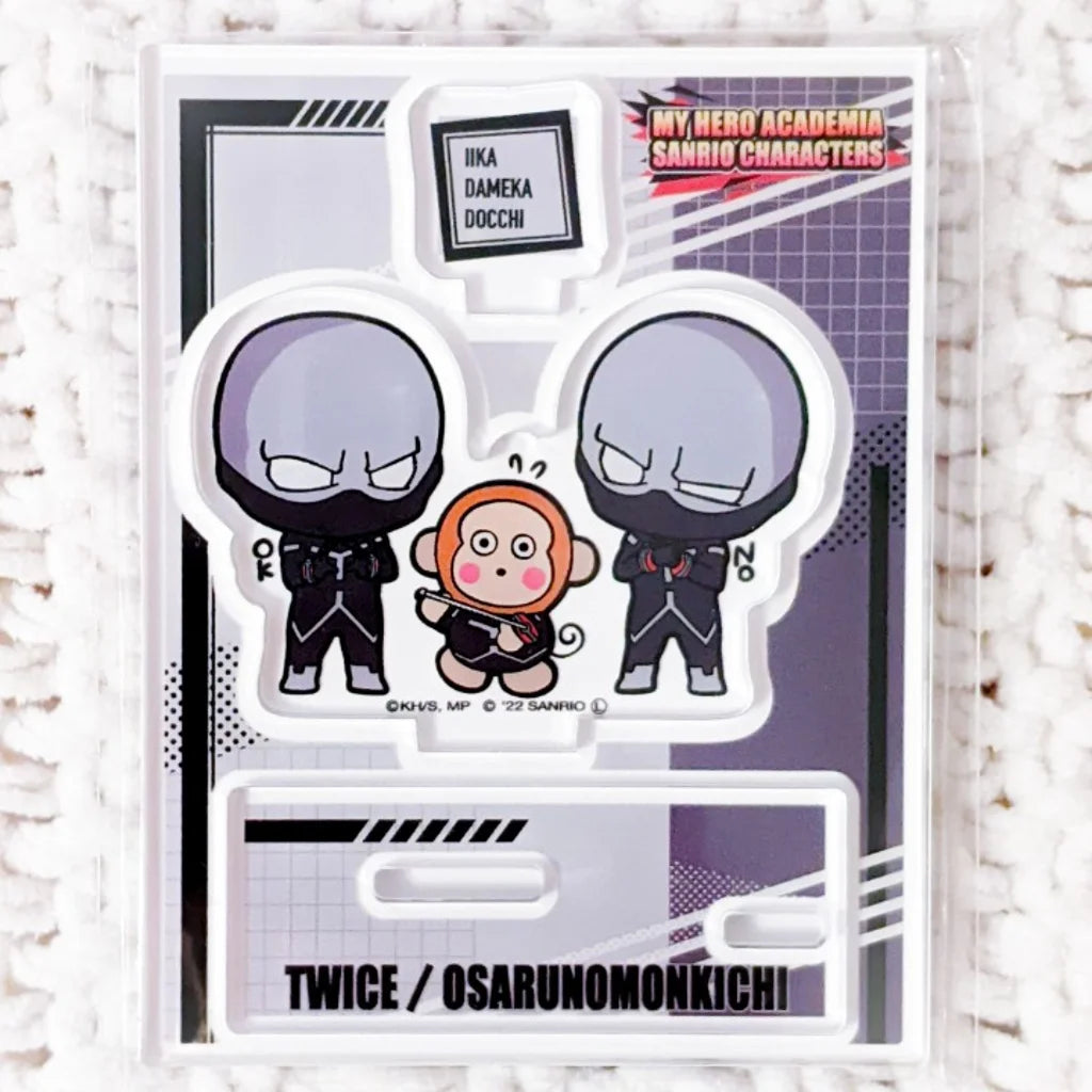 Twice & Monkichi My Hero Academia x Sanrio Anime Acrylic Figure Stand